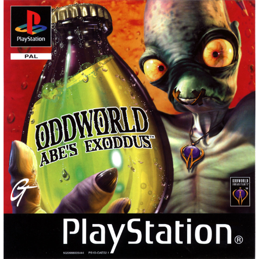 Oddworld Abe's Exoddus box art for Playstation